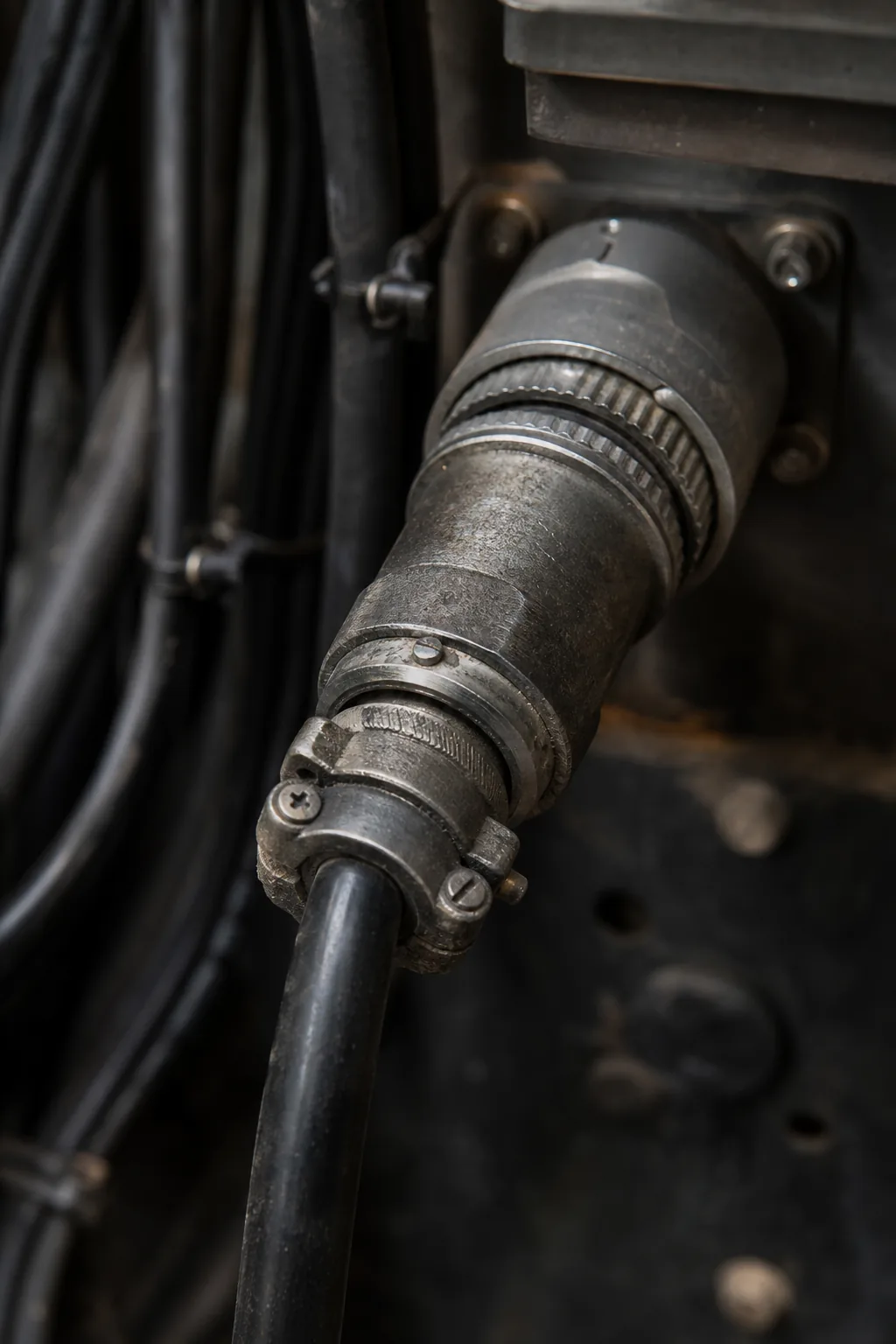 Industrial cable connector in a working installation